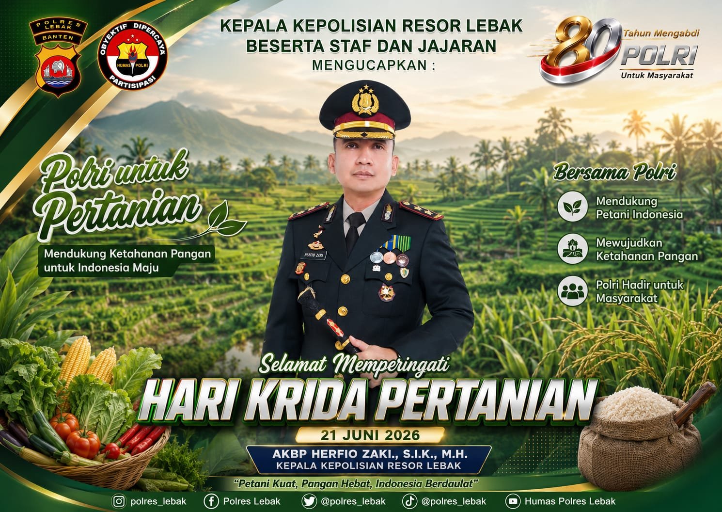 Polres Lebak Tekankan Peran Strategis Pertanian dalam Ketahanan Pangan Nasional 2026