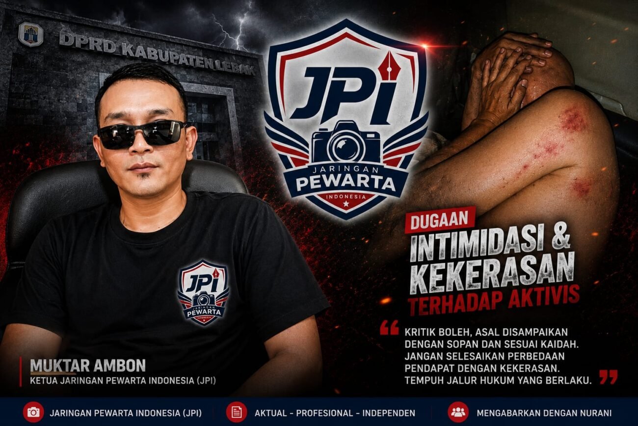 Muktar Ambon menyampaikan sikap terkait dugaan kekerasan terhadap aktivis di Kabupaten Lebak.