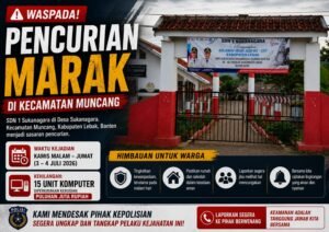 SDN 1 Sukanagara di Lebak Kemalingan, Belasan Komputer Pendukung Belajar Hilang
